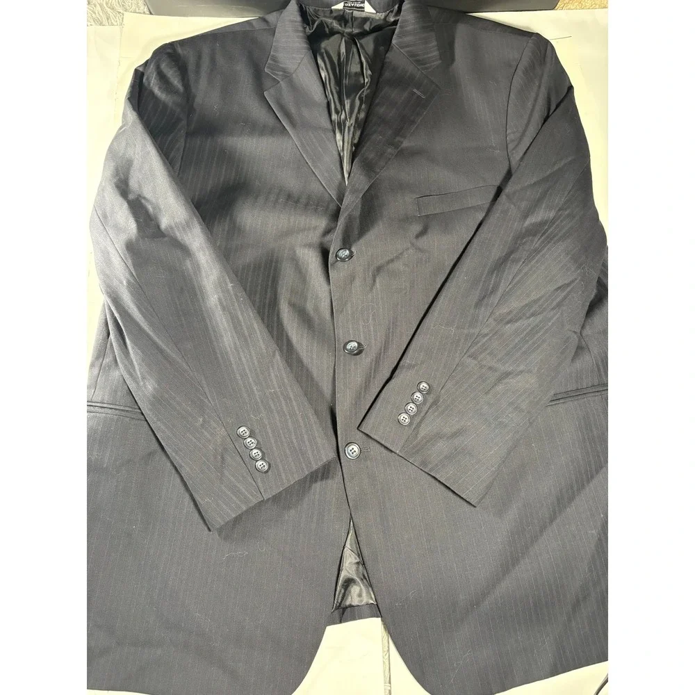 Linea Uomo Men's 54L Navy Pinstripe Blazer Super 120s Merino Wool‎ Italy
